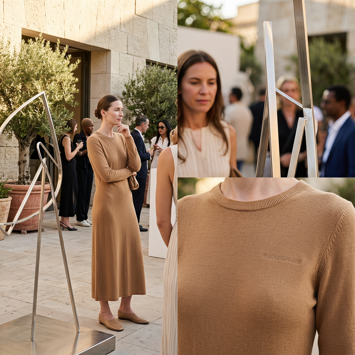 Cotton Knit Midi Dress