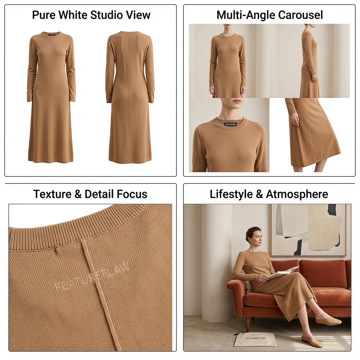 Cotton Knit Midi Dress