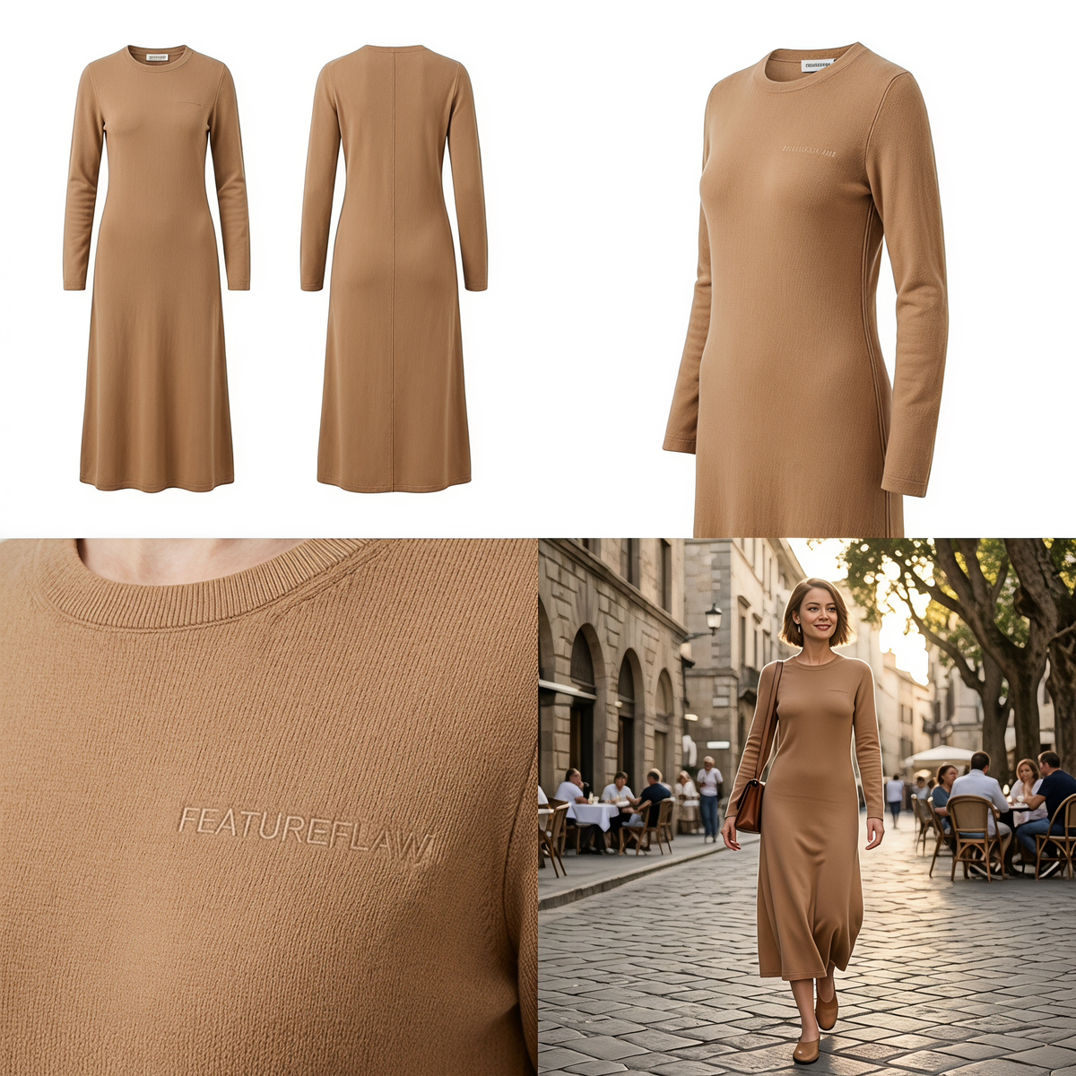 Cotton Knit Midi Dress