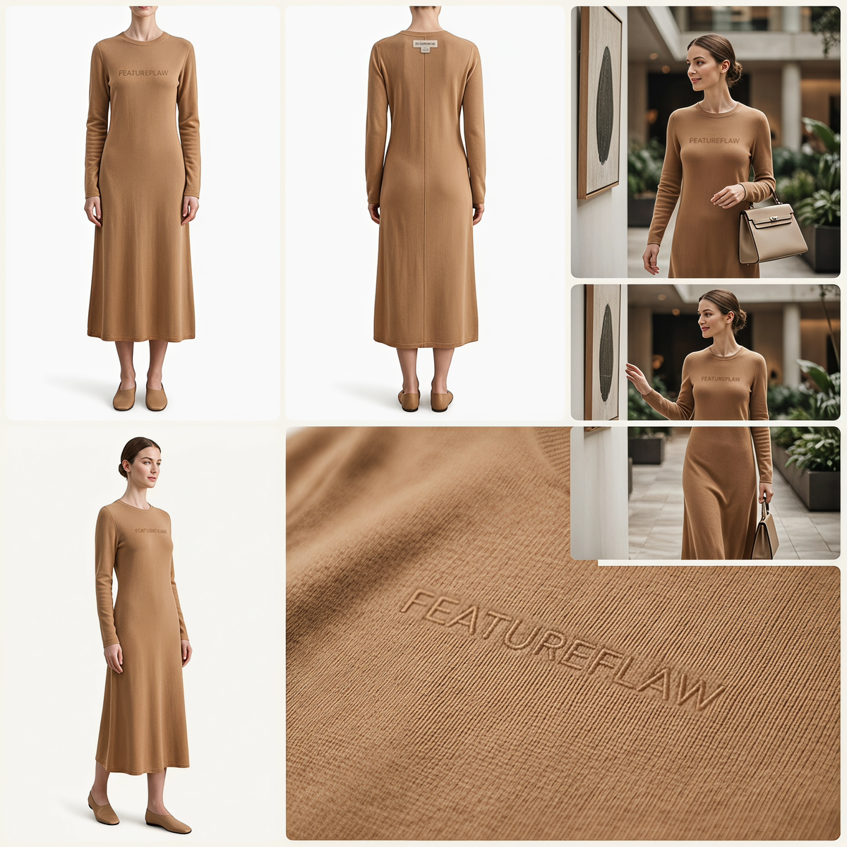 Cotton Knit Midi Dress