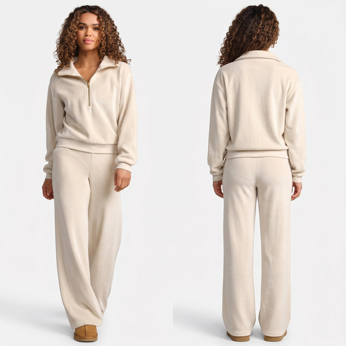 Soft Rib Quarter-Zip Set
