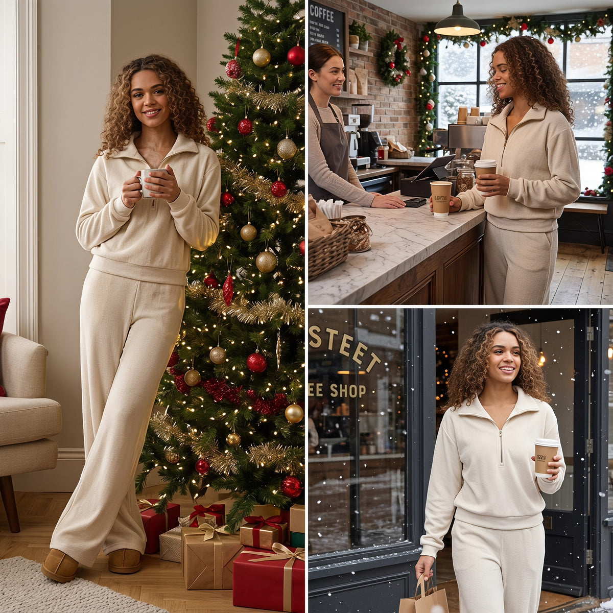 Soft Rib Quarter-Zip Set