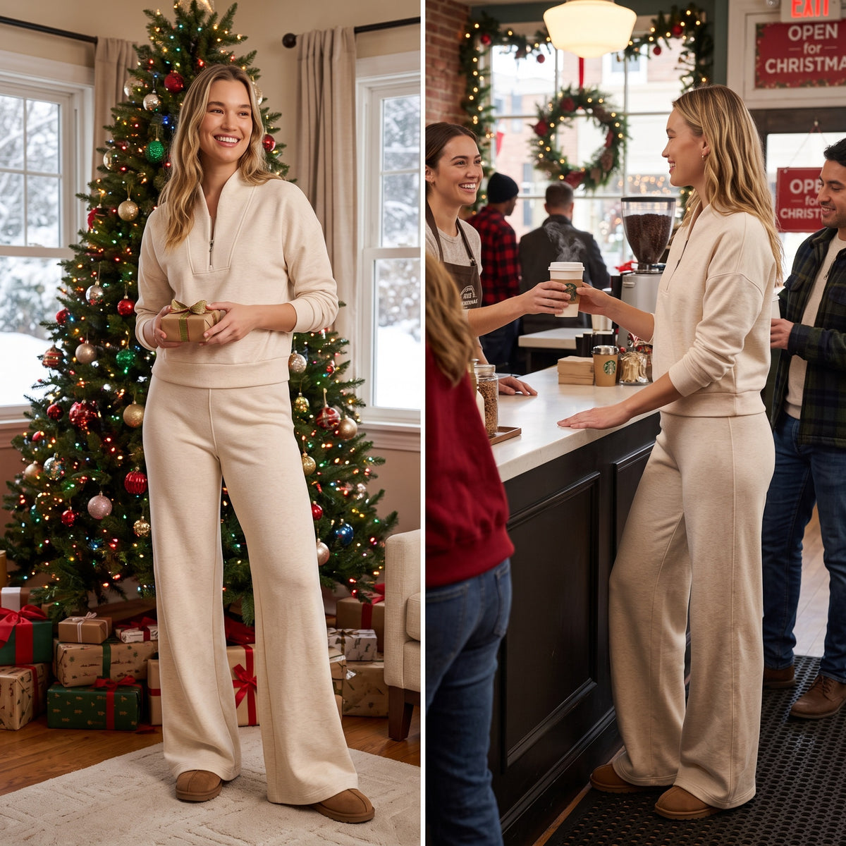 Structured Quarter-Zip Set